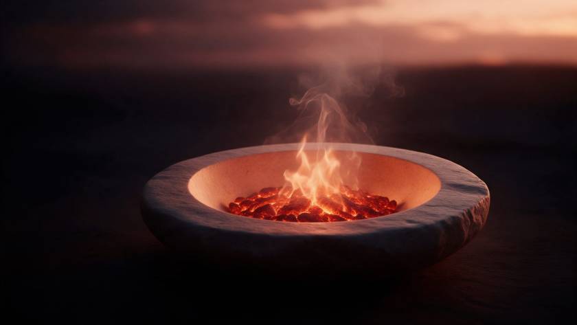 Braci e fiamma in una ciotola di pietra al tramonto: l’elemento Fuoco e l’estate nella Medicina Tradizionale Cinese
